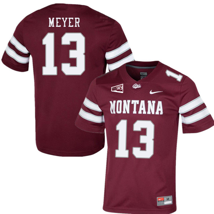 Montana Grizzlies #13 Ryder Meyer College Football Jerseys Stitched Sale-Maroon